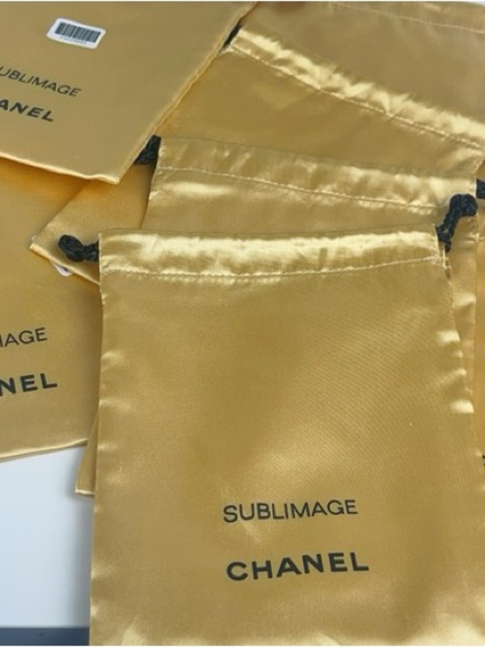 10pcs Chanel Sublimage Makeup Pouch Gold Drawstring Bag 100% Authentic